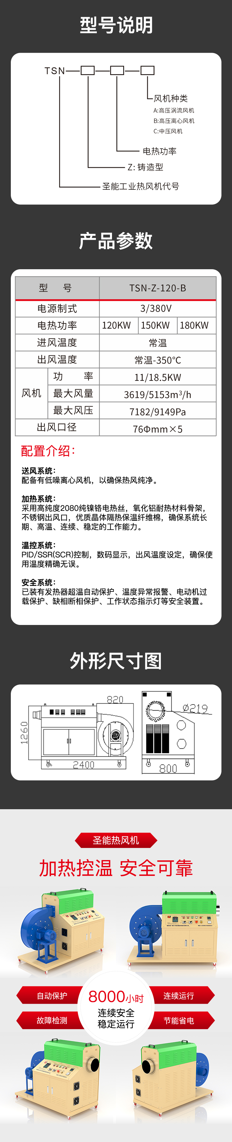 铸造热风机 TSN-Z-120-B